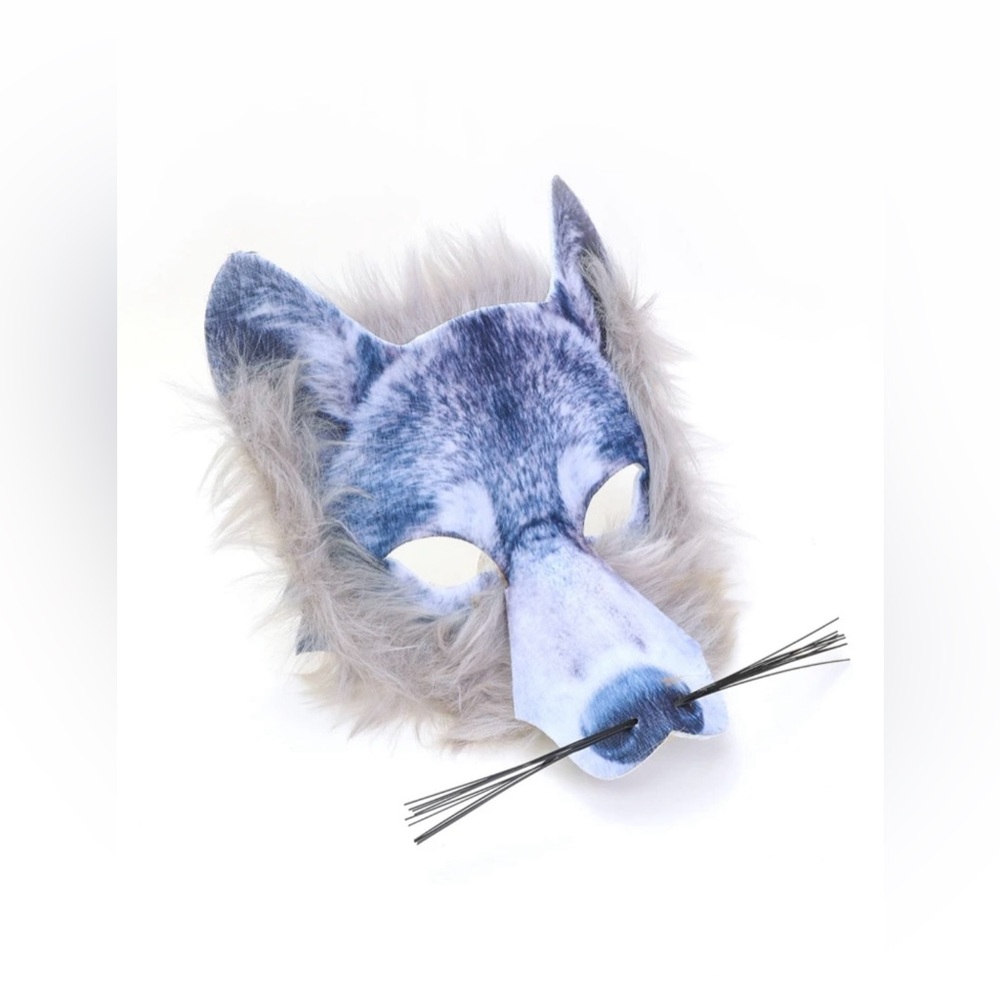 Plush werewolf mask with elastic strap